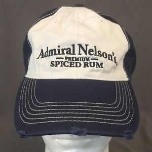 NEW Admiral Nelson Spiced Rum Distressed Denim Cap